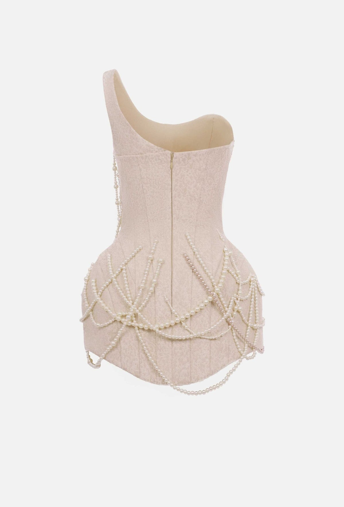 MUST HAVE One-shoulder mini dress with pearl detailing — Must Have