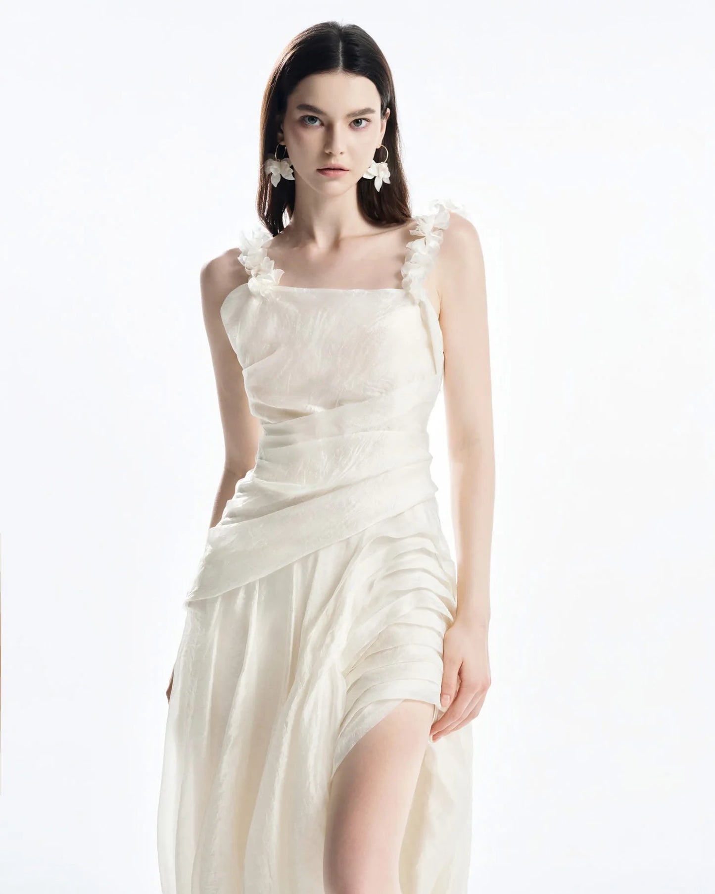 MUST HAVE 3D Floral Straps Wrap Dress