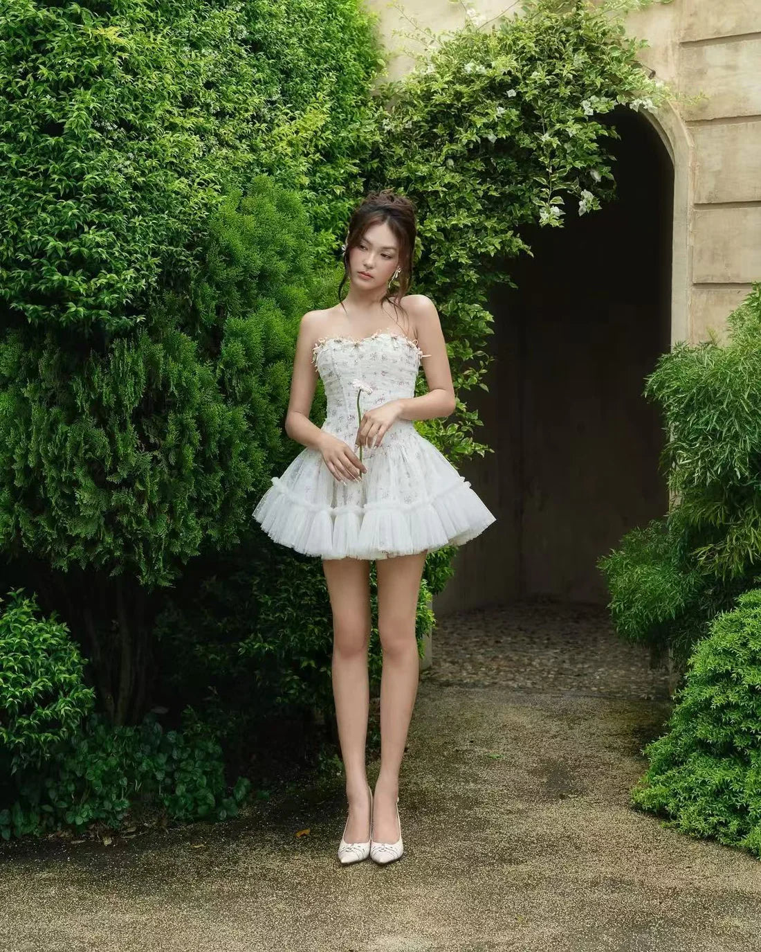 LANE Cì Moudy Dress-White