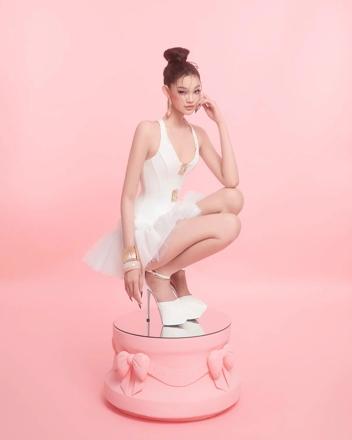 MAEL FEMME BLACK & WHITE MINI DRESS