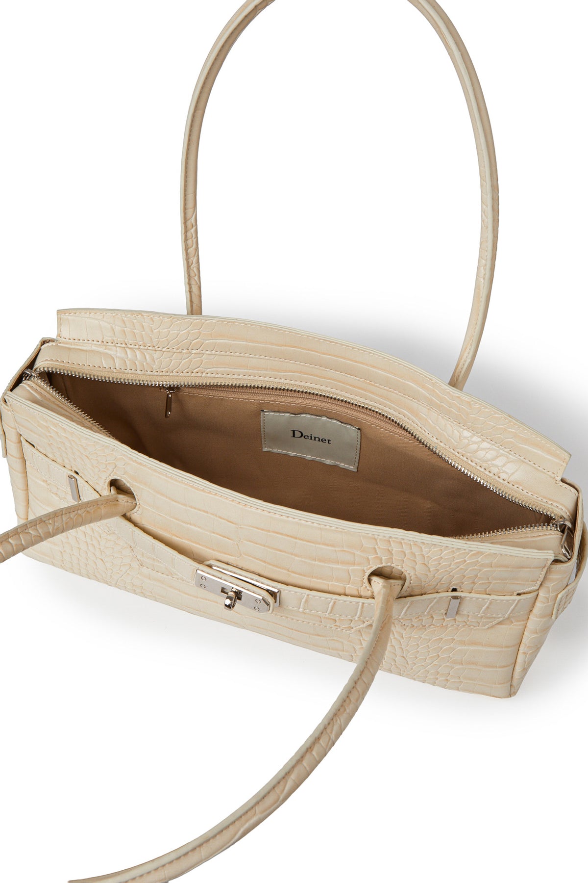 CROCODILE PATTERN TWO-WAY BAG IN CREAM — image 11