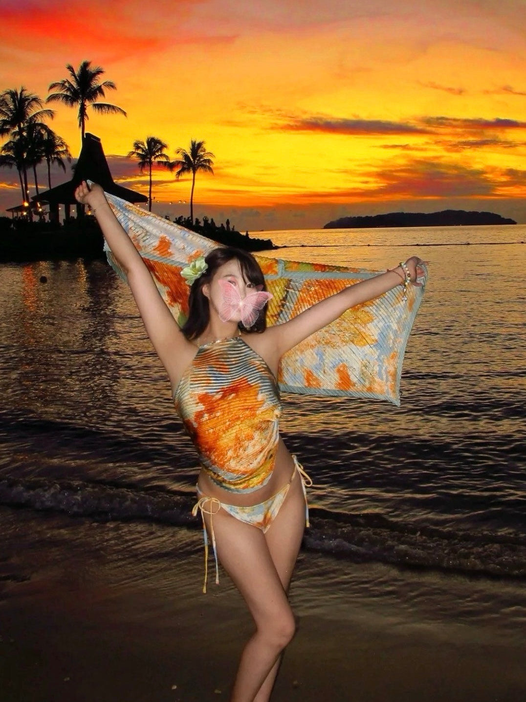 Aurora Flame 3-Piece Swimsuit Set