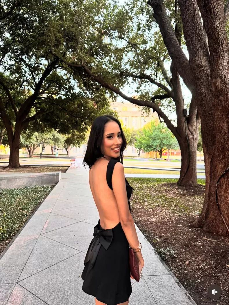Back Bow Mini Dress