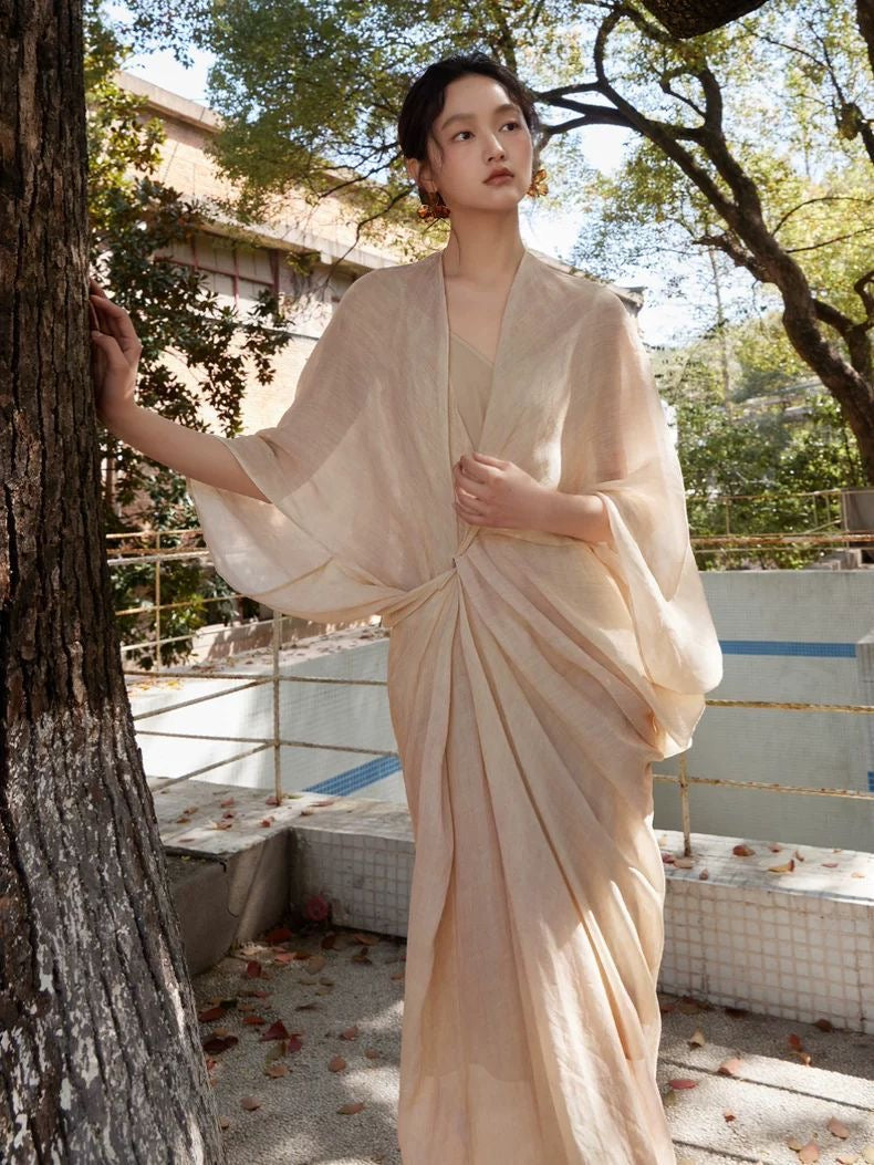 Ethereal Tencel-Linen Two-Piece Dress Set