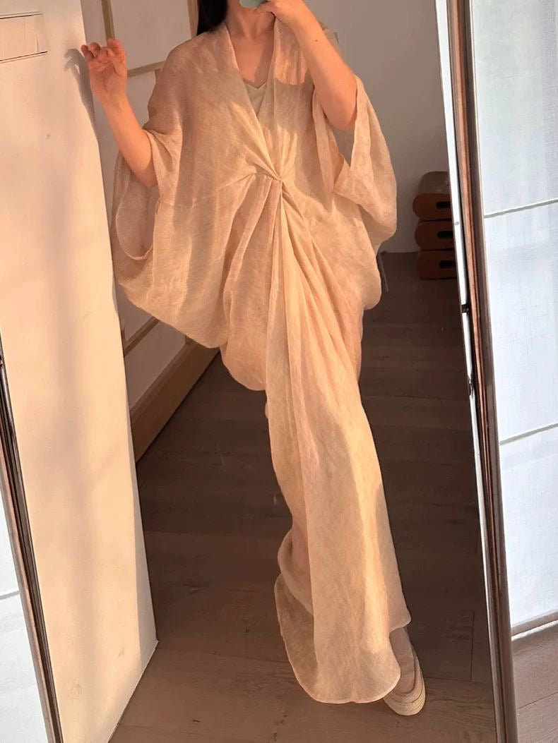 Ethereal Tencel-Linen Two-Piece Dress Set