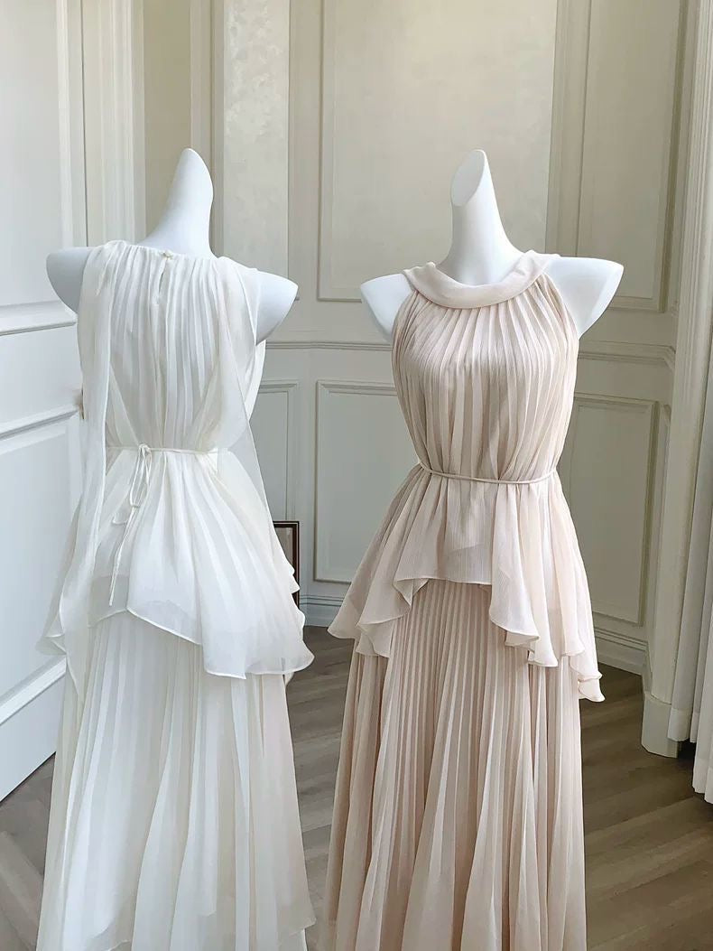 Heritage Chiffon Set With Narrow Belt