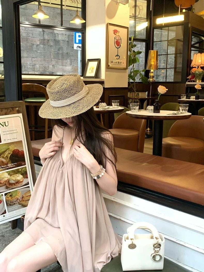 Chic V-Neck Flowy Babydoll Dress