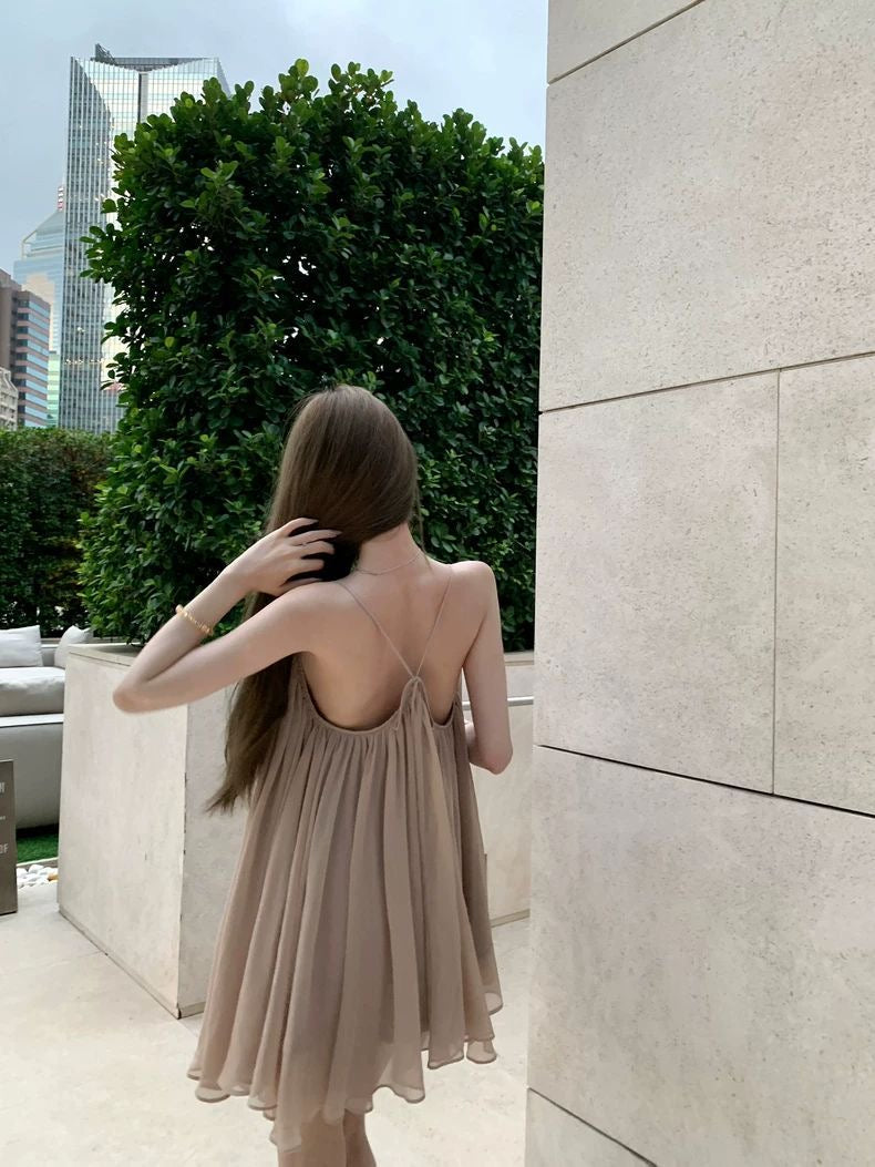 Chic V-Neck Flowy Babydoll Dress