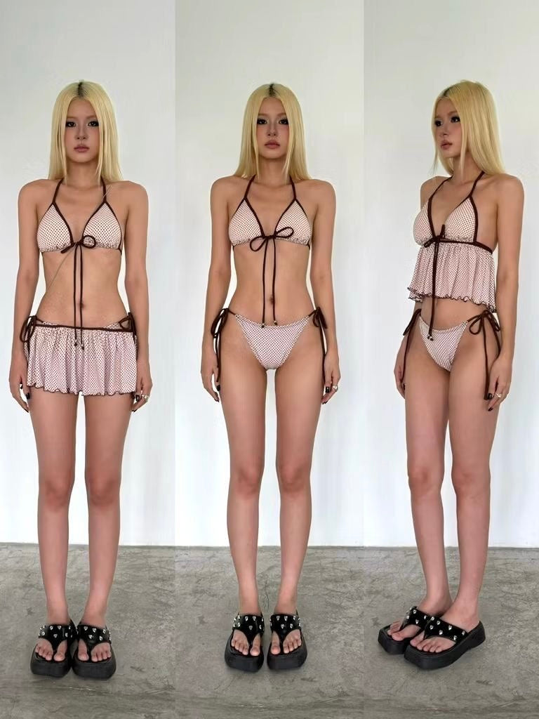 Polka Dot Ruffle Bikini Set