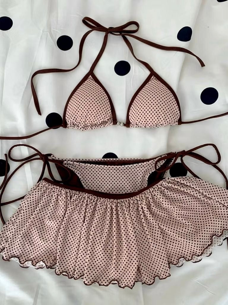 Polka Dot Ruffle Bikini Set