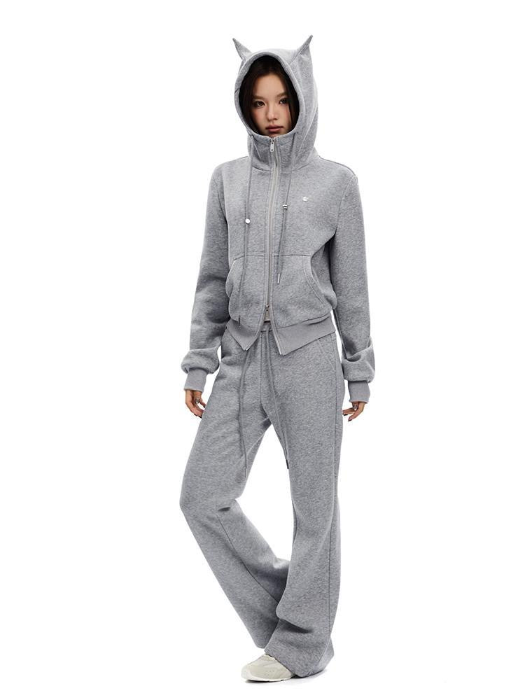 Little Devil Double-Zip Cropped Hoodie