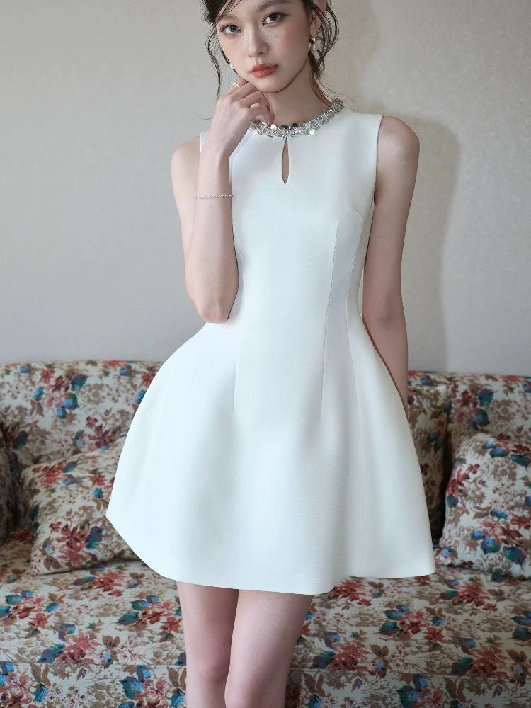 White Duchess Mini Dress