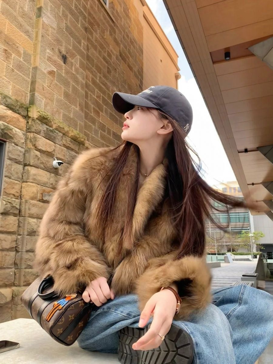 Mocha Brown Faux Fur Coat