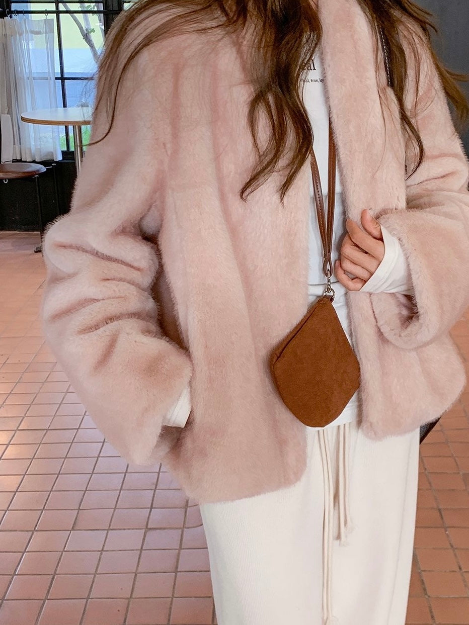 Rose Blush Faux Fur Jacket