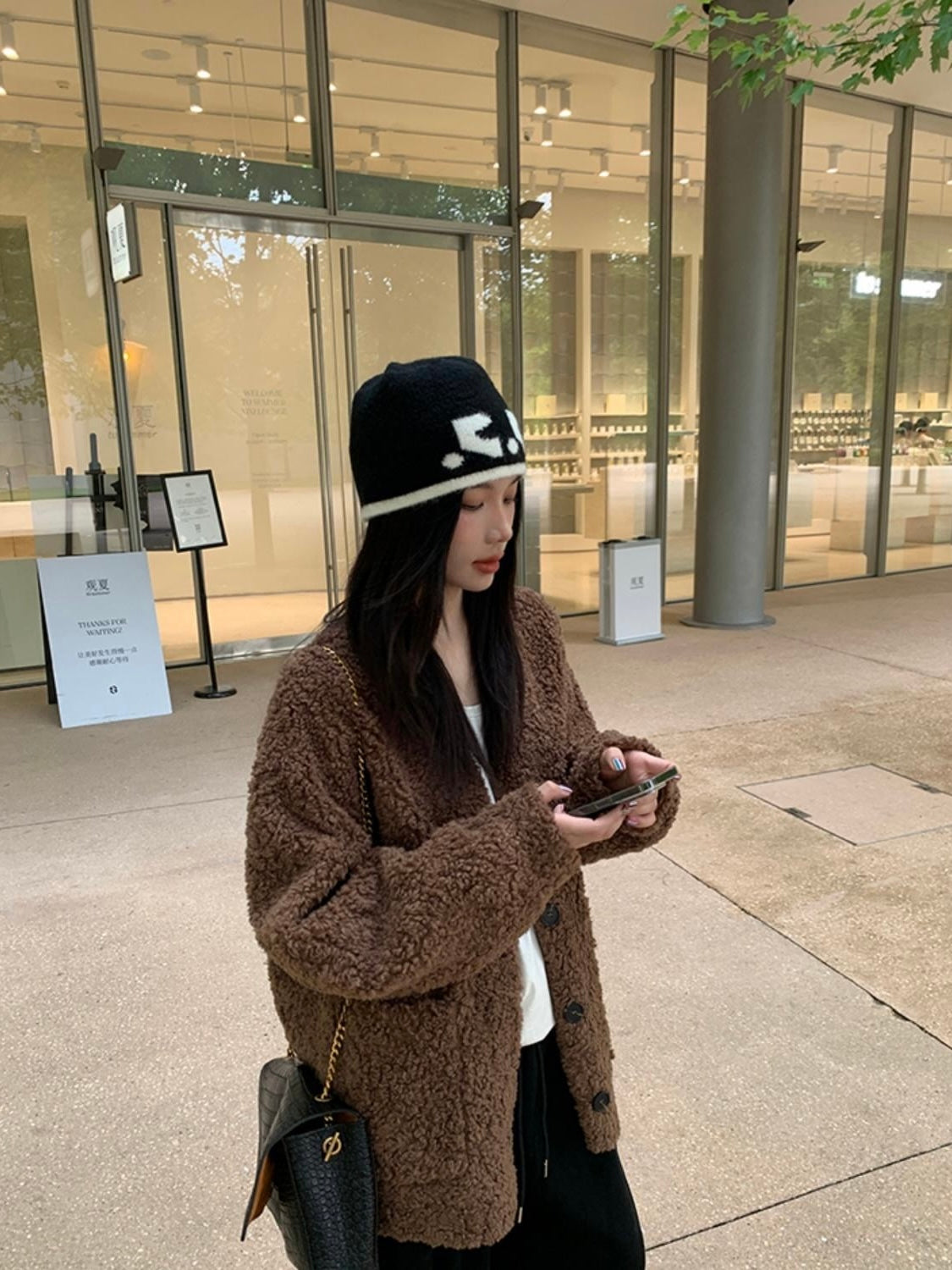 Teddy Texture Wool-Feel Coat