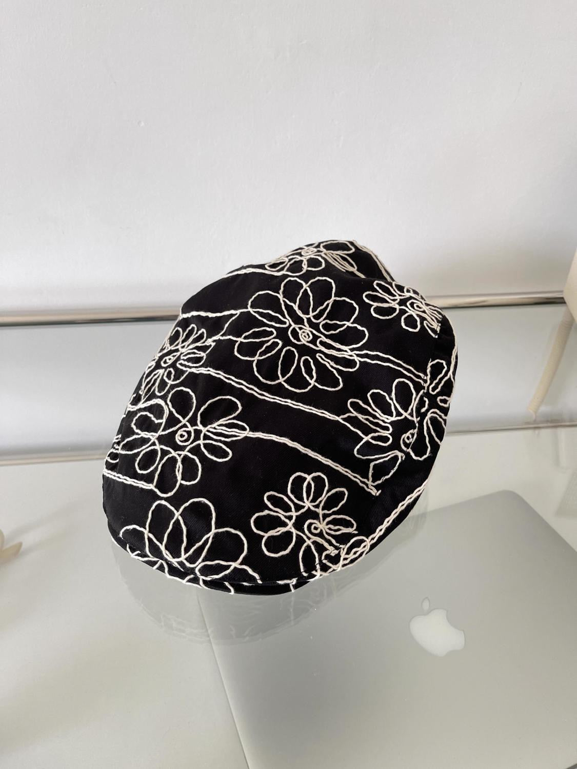 Embroidered Floral Beret