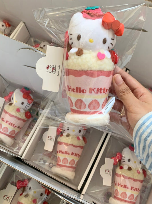 🍓 Pink Strawberry Cupcake Hello Kitty | Kawaii Sanrio Charm | Cute Dessert-Inspired Collectible
