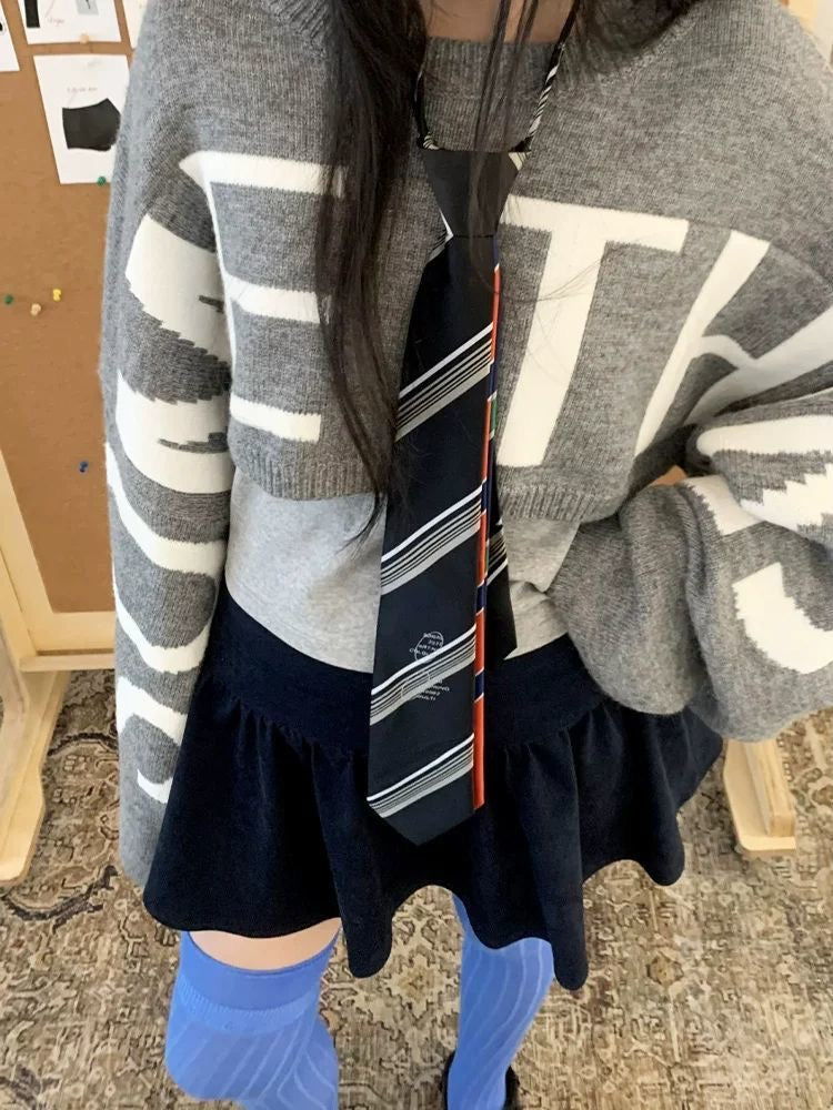 Oversized Sleeve Cropped Knit Sweater