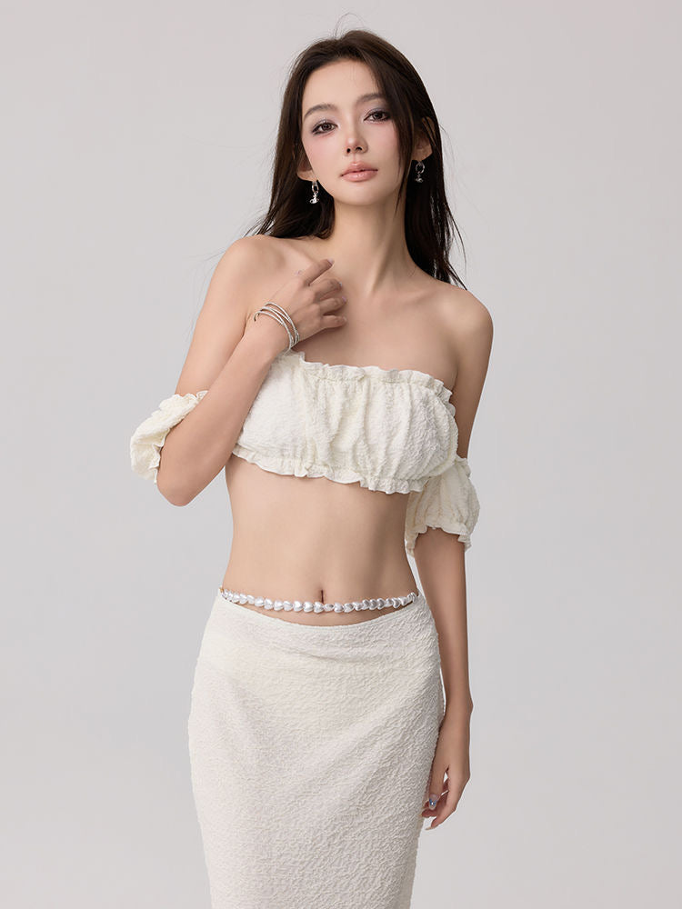 Beach Pearl - White 3-Piece Bikini Set
