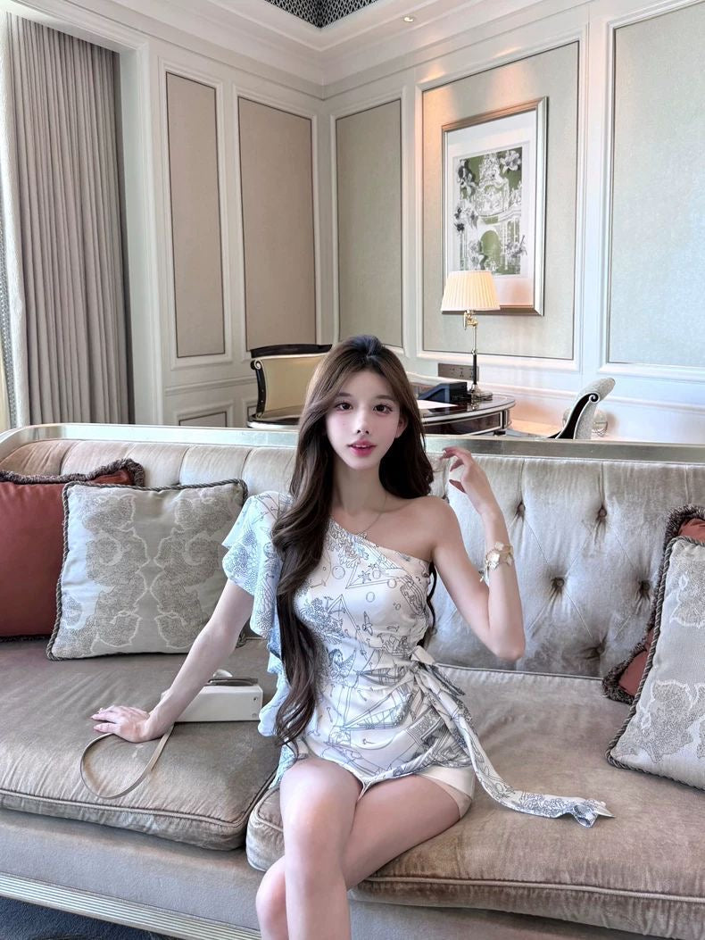 Voyage One-Shoulder Silk Dress