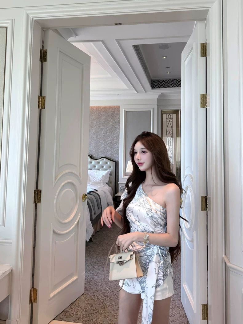 Voyage One-Shoulder Silk Dress