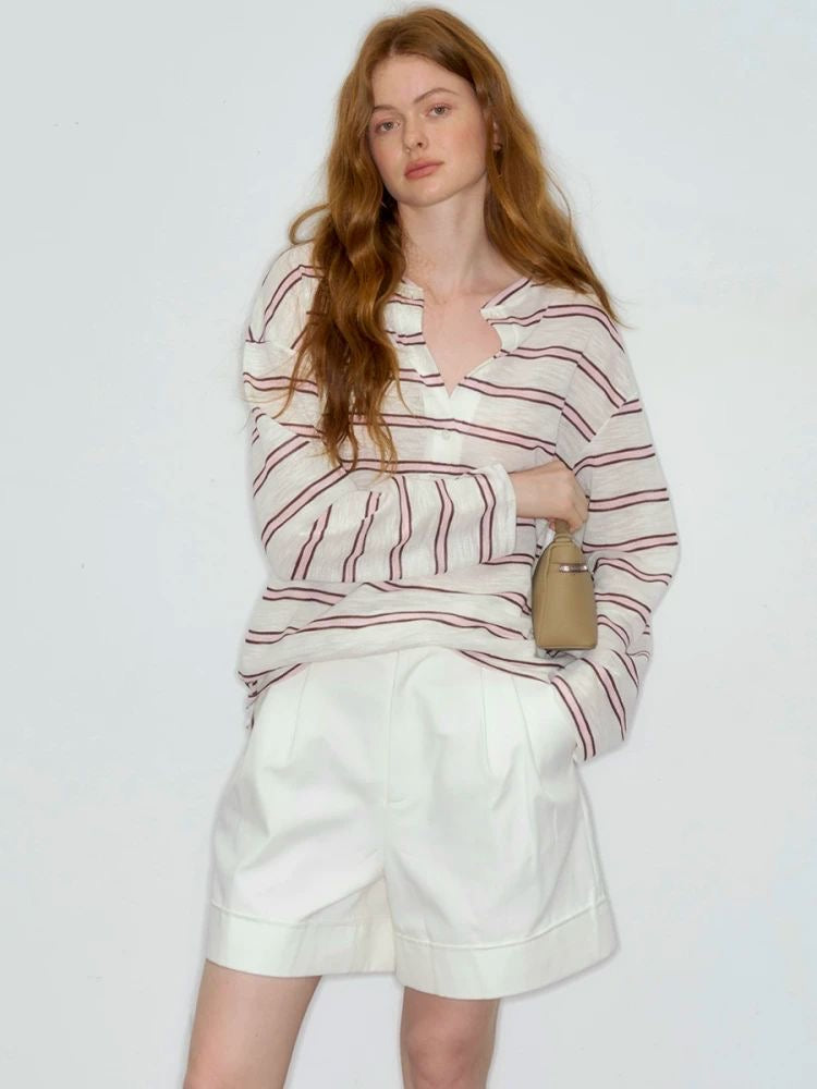 Striped Soft-Collar Shirt