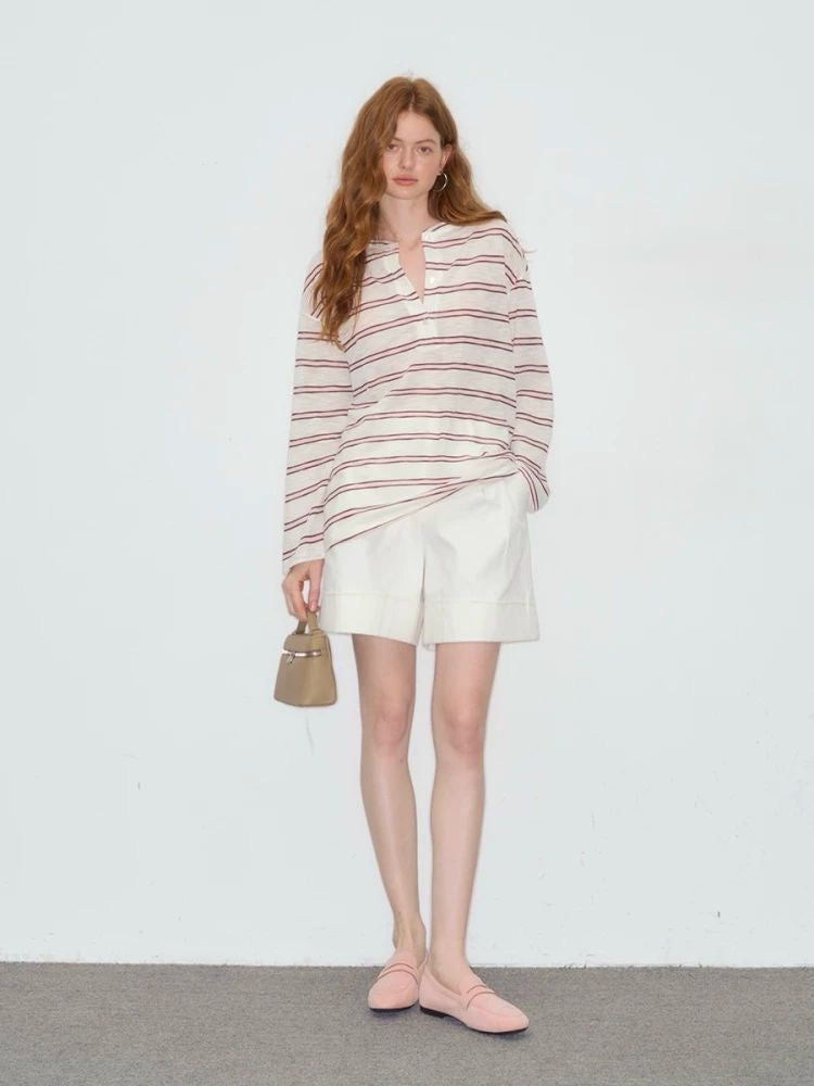 Striped Soft-Collar Shirt