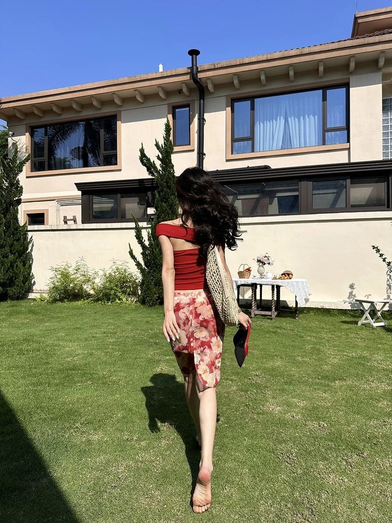 Scarlet Bloom Two-Piece Set