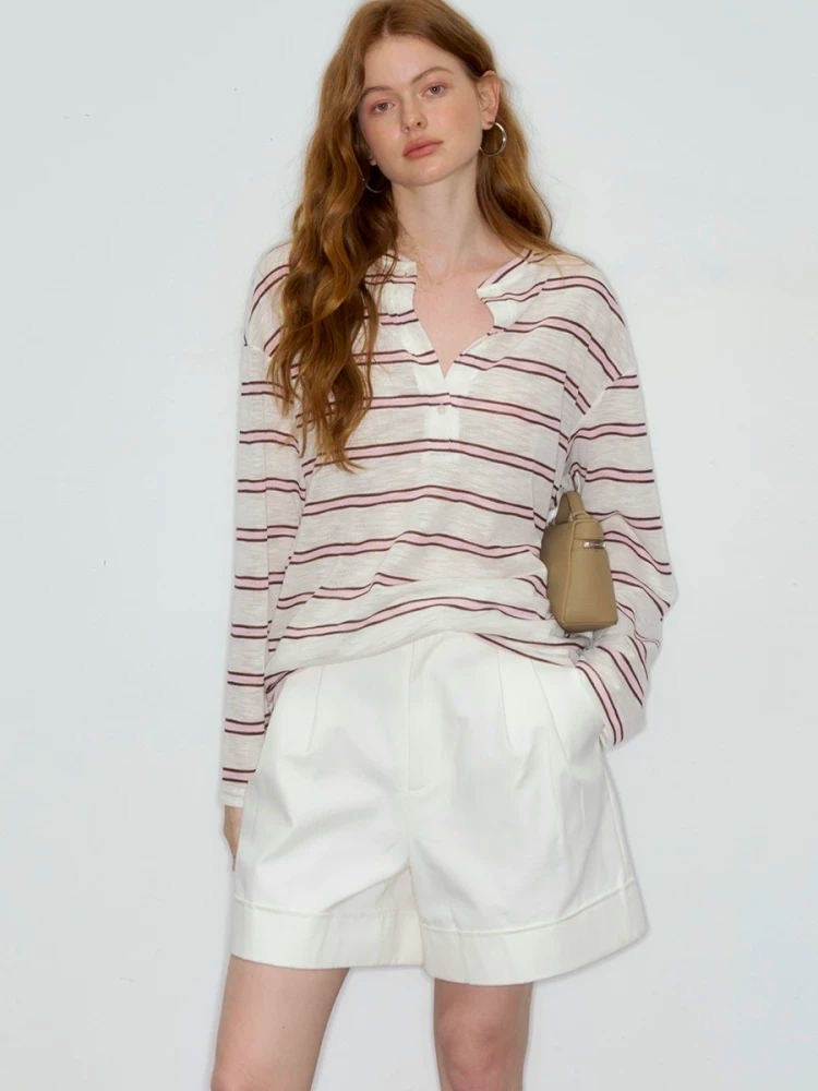 Striped Soft-Collar Shirt