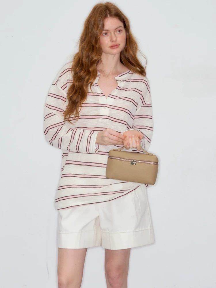 Striped Soft-Collar Shirt