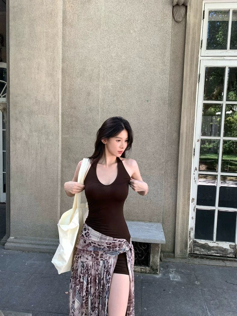 Cocoa Bodycon Drape Dress