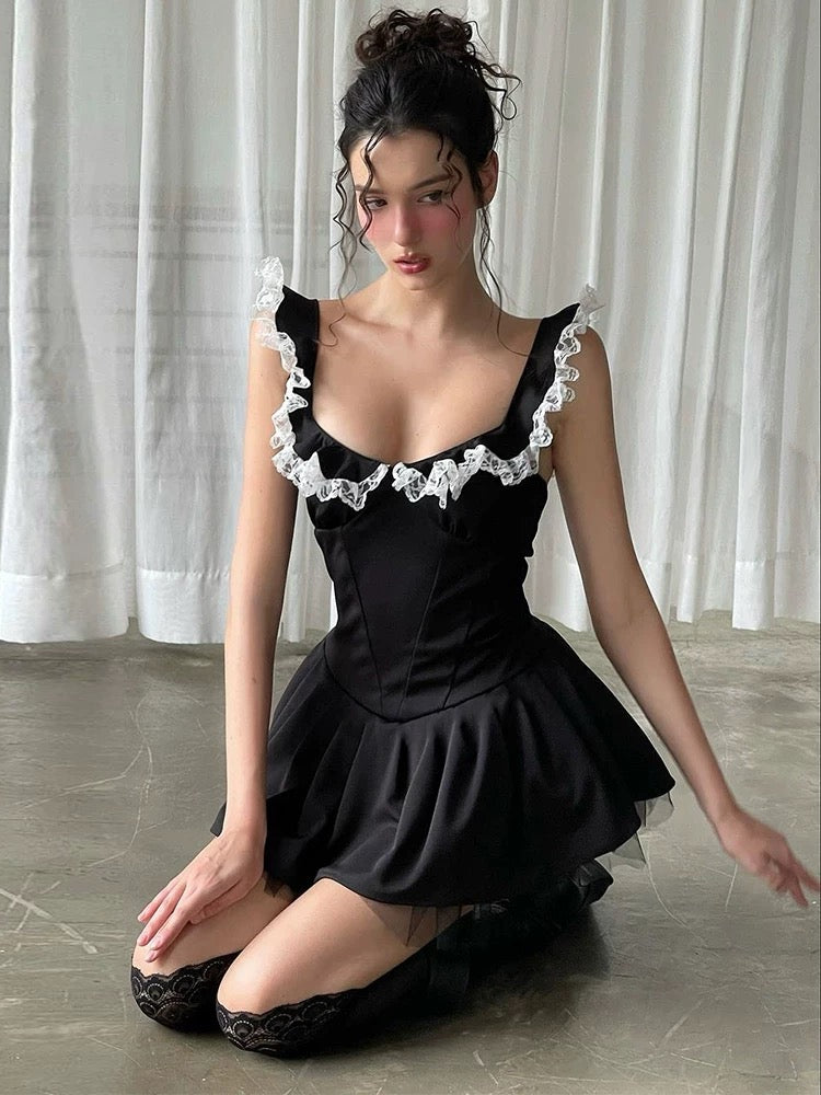Ruffle Trim Bodycon A-Line Cami Dress – Pure & Sultry Vibes