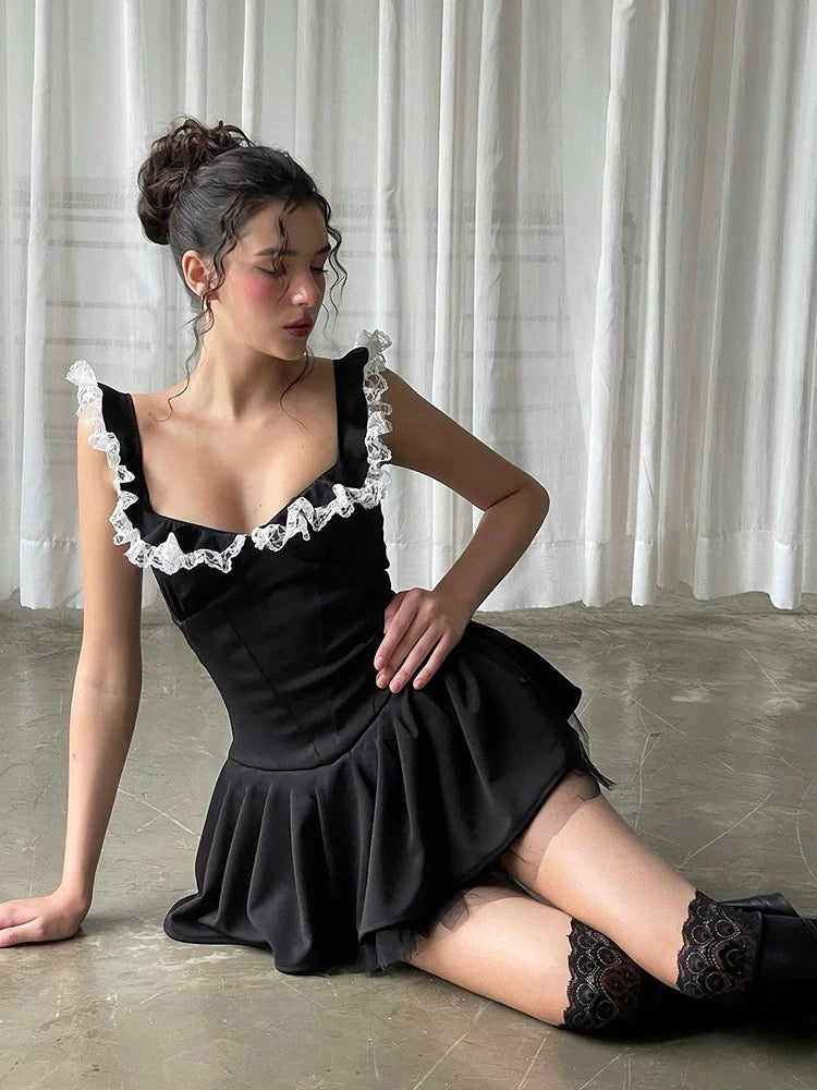 Ruffle Trim Bodycon A-Line Cami Dress – Pure & Sultry Vibes