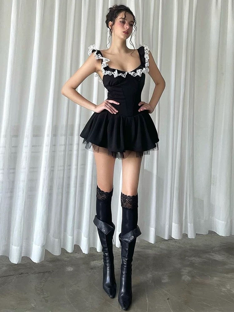 Ruffle Trim Bodycon A-Line Cami Dress – Pure & Sultry Vibes