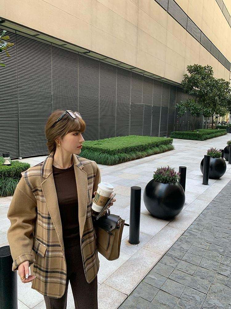 Oversized Layered Look Double-Faced Wool Coat – 80% Wool