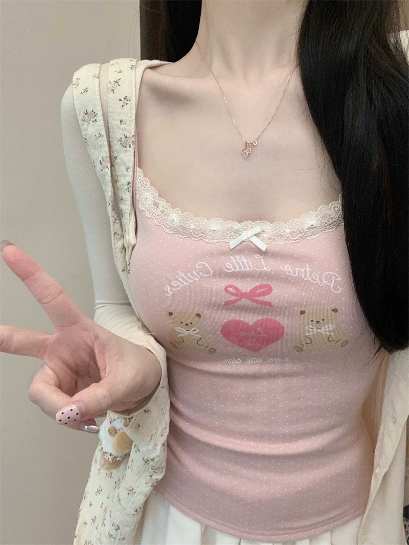 Exquisite Lace Halter Padded Cami Top