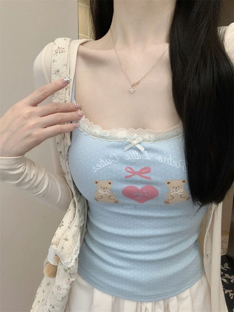 Exquisite Lace Halter Padded Cami Top
