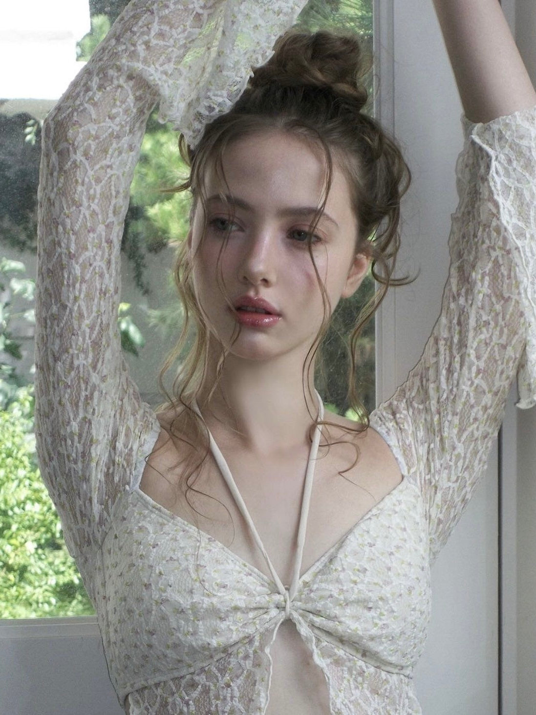 Ivory Lace Flare Sleeve Set