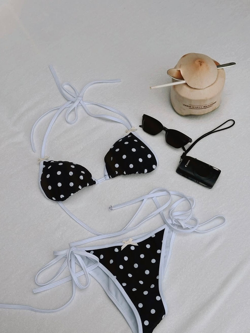 Polka Dot Tie Bikini Set