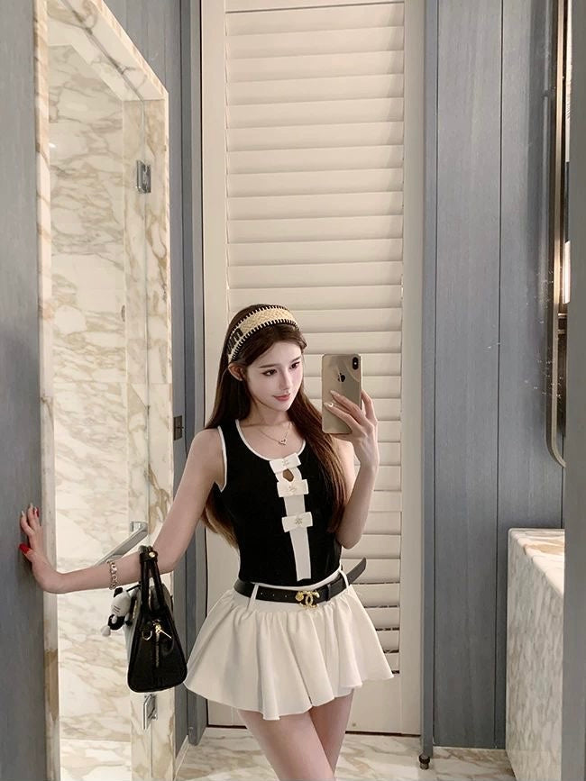 Black Bow-Tie Tank Top