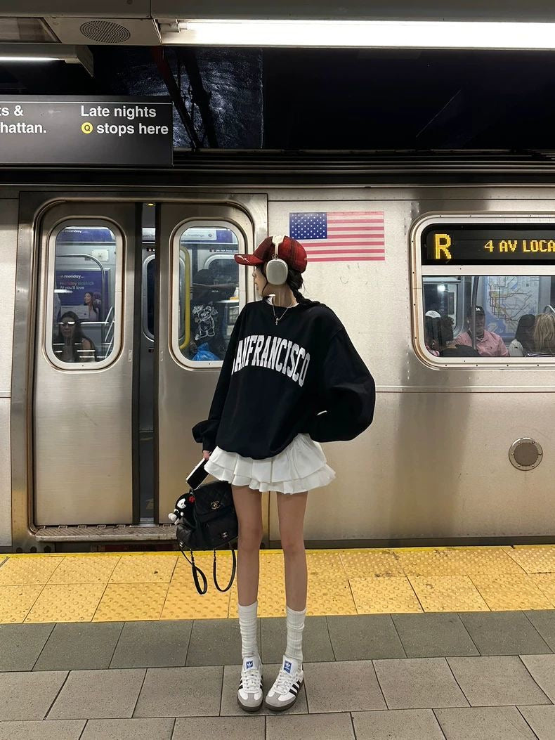 San Francisco Oversized Sweatshirt & Skirt Set