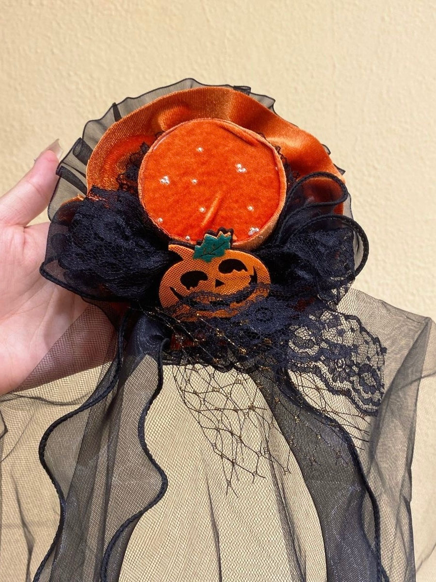 Pumpkin Lace Halloween Mini Hat