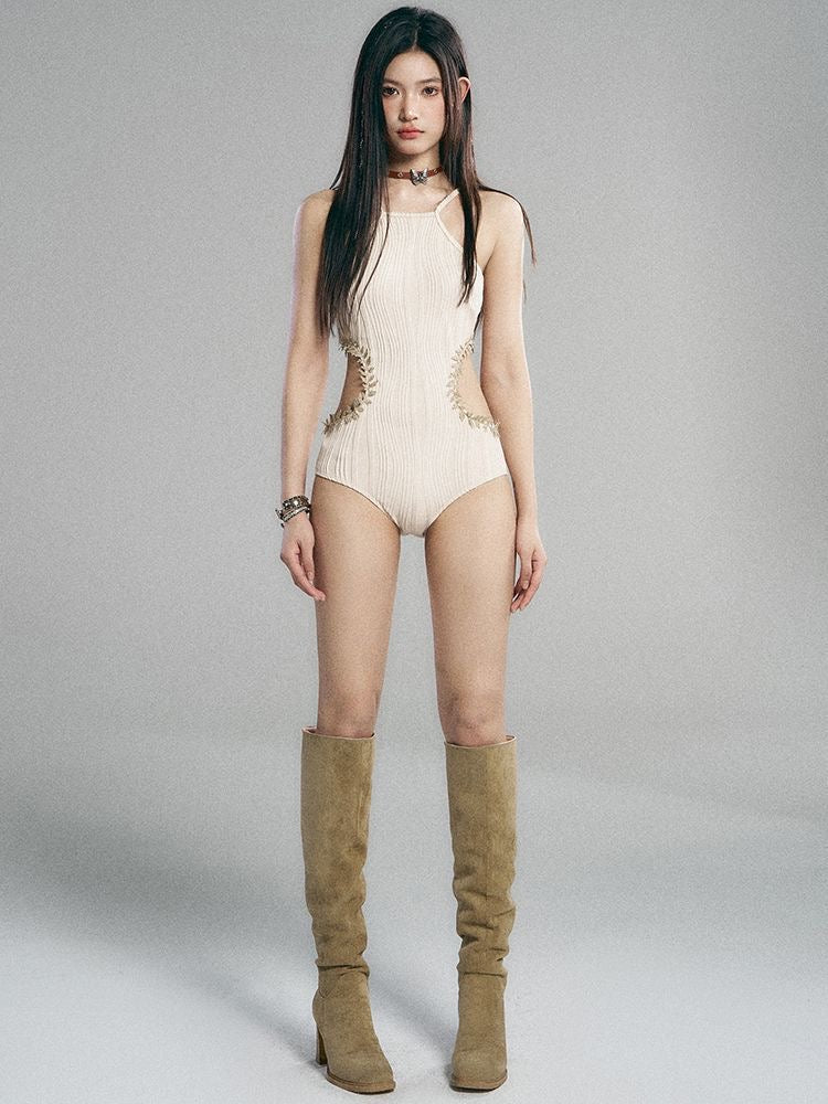 Aegean Sea Rendezvous - Hollow-Out White Swimsuit