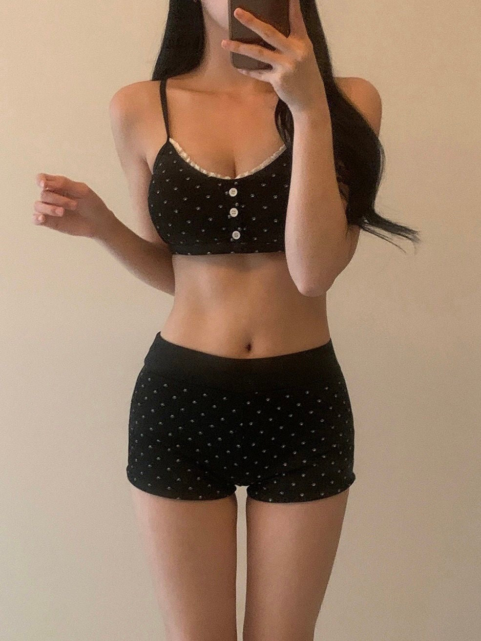 Midnight Polka-Dot Lounge Set