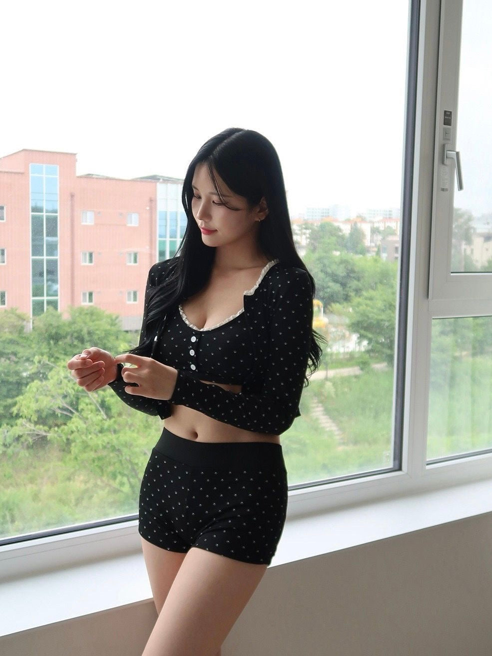 Midnight Polka-Dot Lounge Set