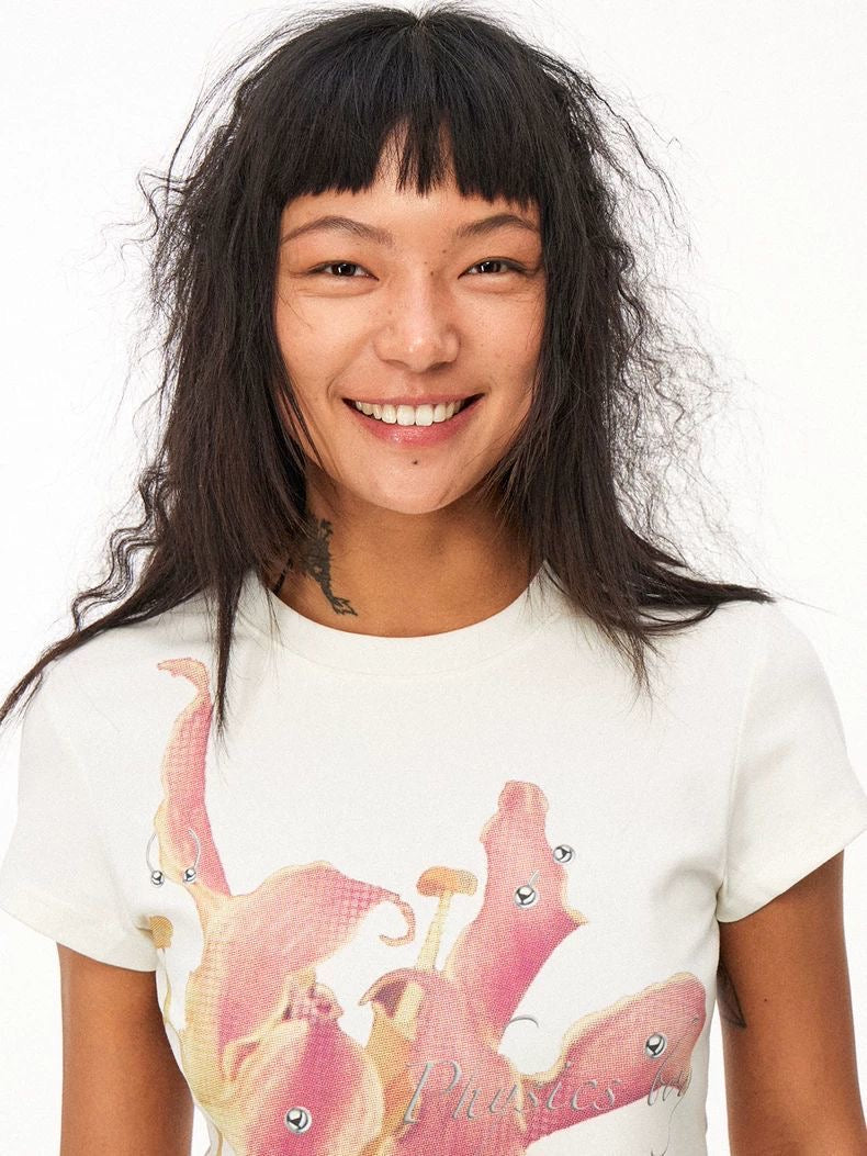 Edgy Daffodil Floral Print T-Shirt