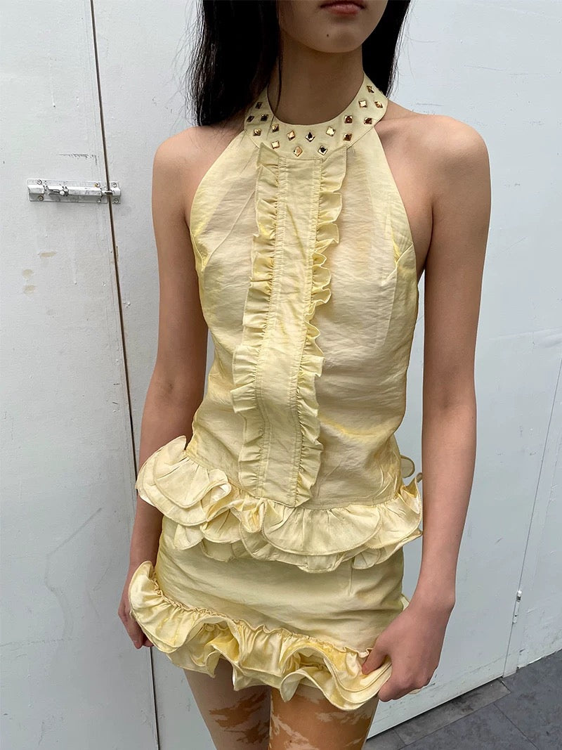 Dream of Daffodils - Golden Texture Two-piece Set