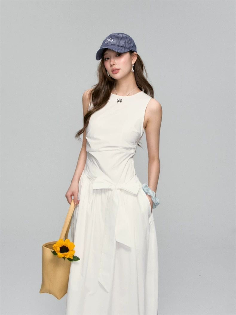 Sleeveless Tie-Waist Maxi Dress Set