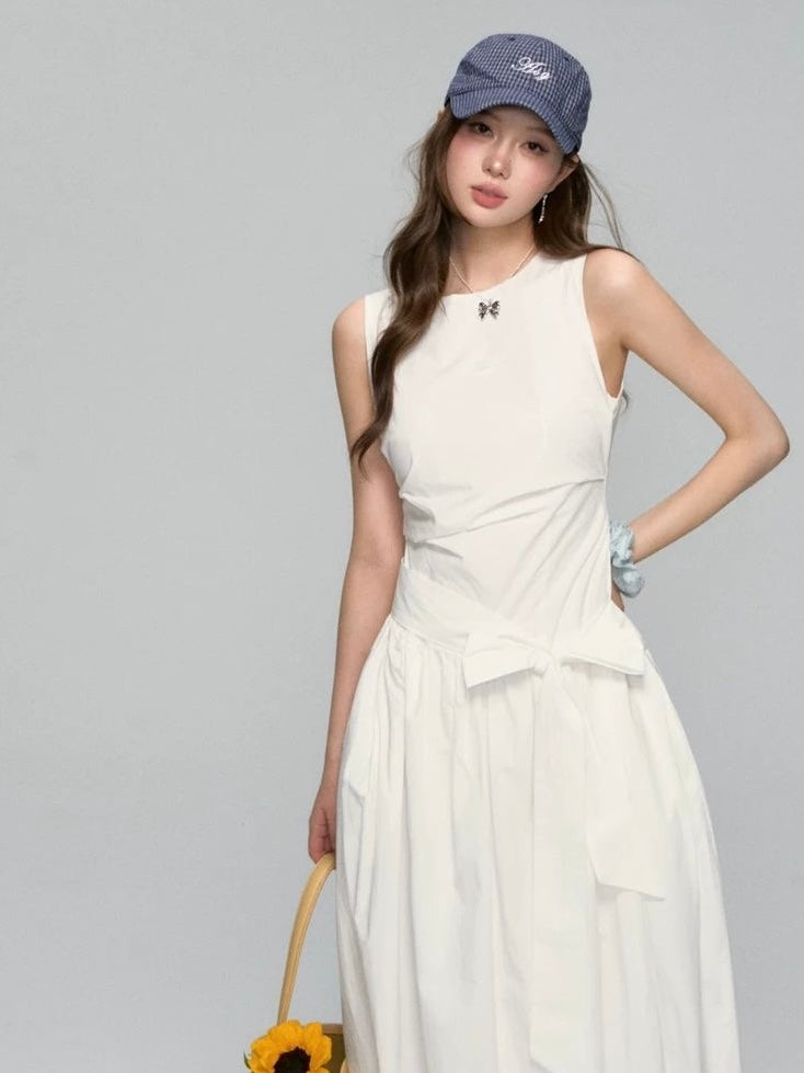 Sleeveless Tie-Waist Maxi Dress Set