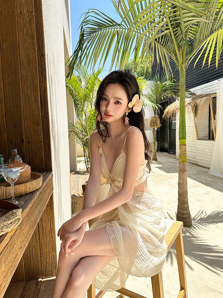 'Vanilla Milkshake' - Creamy Swimsuit Dress